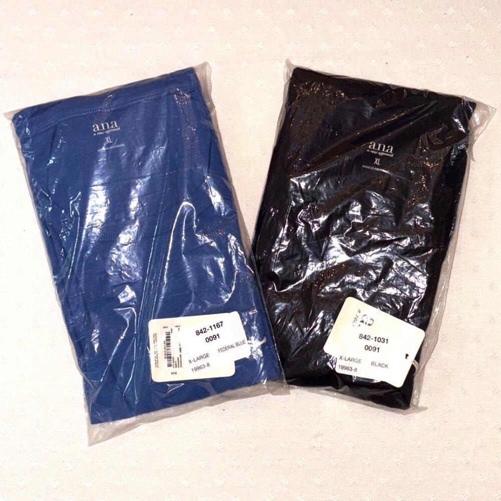 a.n.a. Pocket T-shirts XL - Round Neck Short Sleeve - Bundle of 2 - Black, Blue - Picture 2 of 9